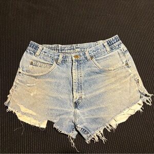 Vintage L.L. Bean Light Blue Frayed Jean Shorts